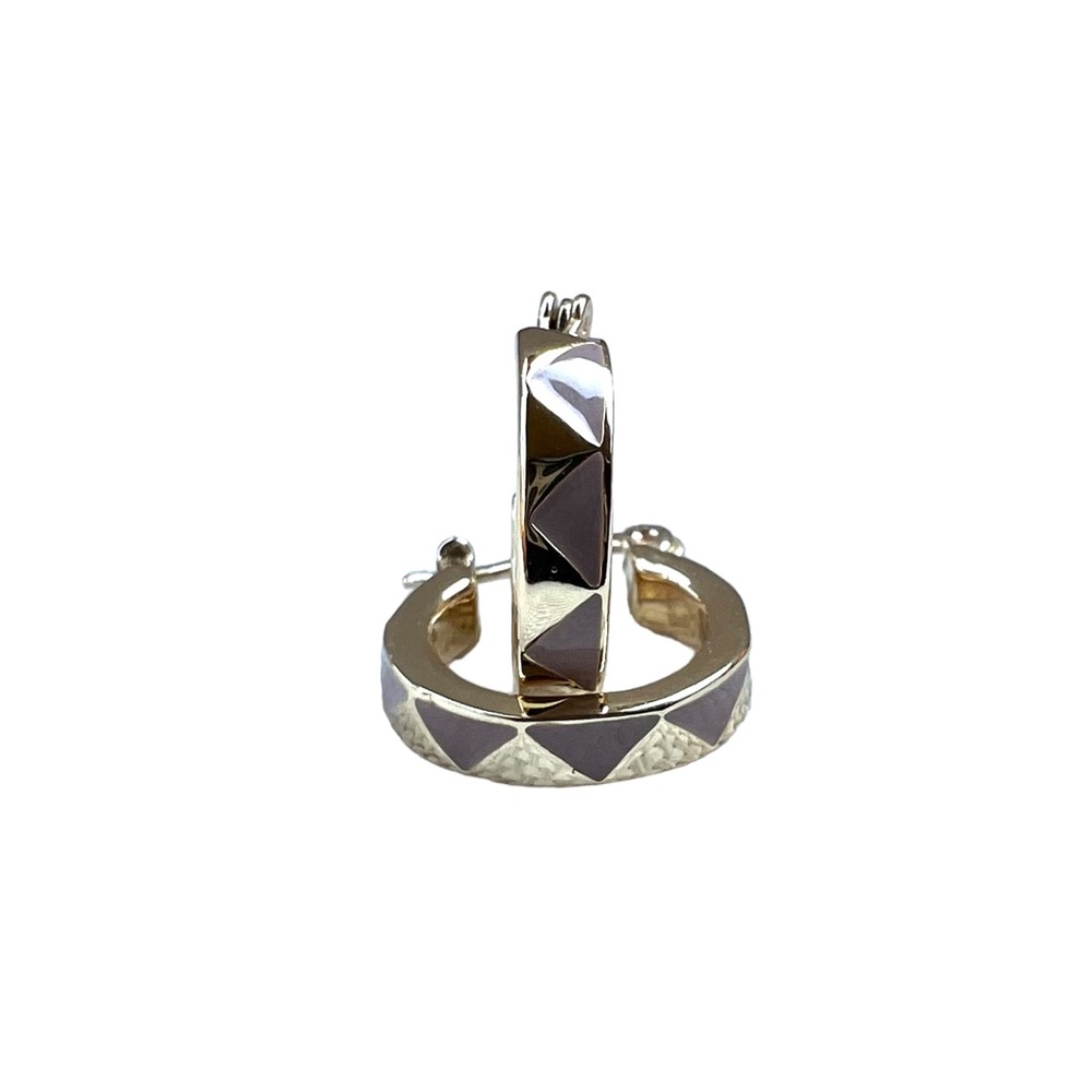 House of Harlow 1960 Taupe and Gold Hoop Earring
